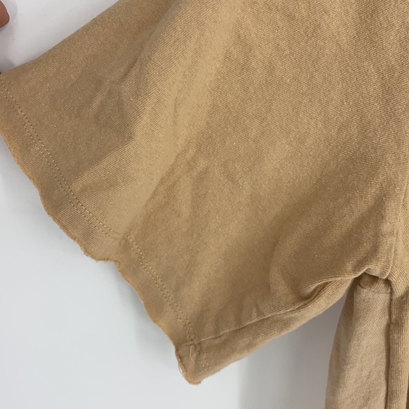 Mod Ref Women's Tan Side Slit Tunic Assymetrical/Open Back size Small - Picture 3 of 8